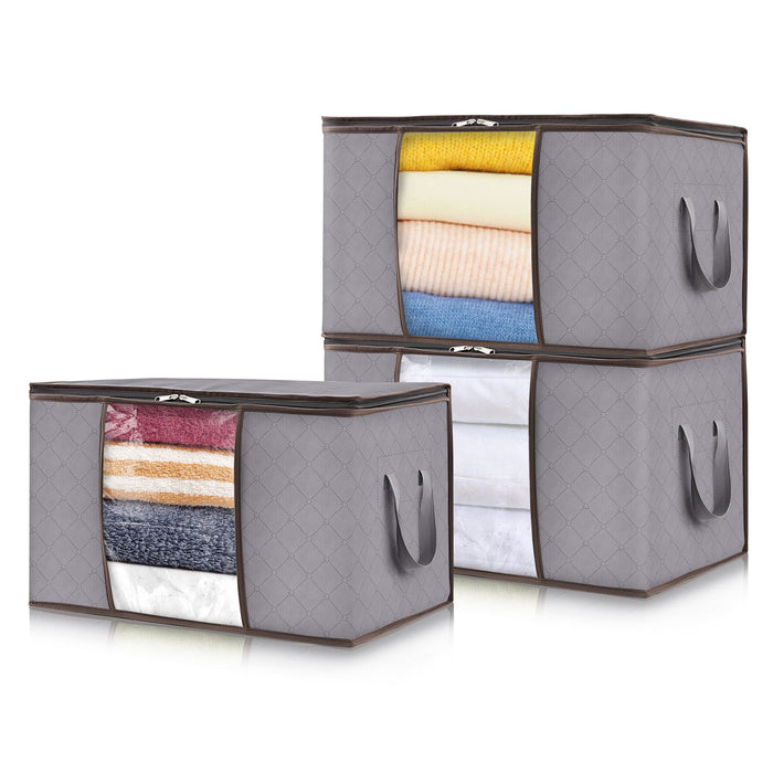 Lifewit Clothes Storage Boxes, Large Moving Boxes Storage Bags Packing Boxes, 120L, 3 Pack