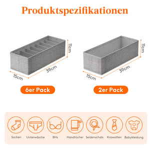 Lifewit Set mit 8 HEMNES Schubladen-Organizern für I K E Kommoden, Wickeltische, Schränke, Kleiderschrank-Organizer