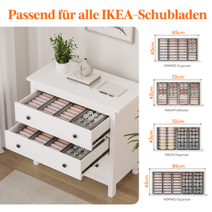 Lifewit Set mit 8 HEMNES Schubladen-Organizern für I K E Kommoden, Wickeltische, Schränke, Kleiderschrank-Organizer