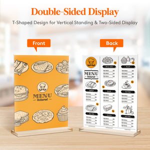 Lifewit 3 Pack 8.5x11 Clear Vertical Reversible Stand, Paper Flyer Menu Display Stand