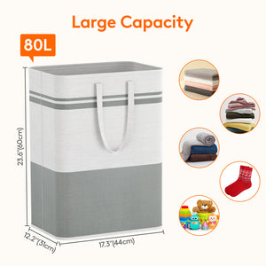 Lifewit 2-Pack 80L Waterproof Collapsible Laundry Basket with Carrying Handle