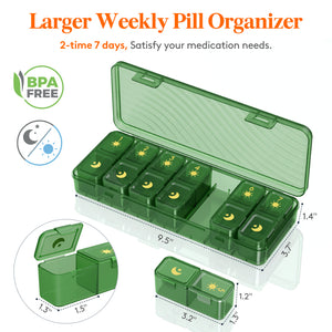 Lifewit Weekly Pill Organizer, Portable Travel 7-Day Light-Proof Pill Box