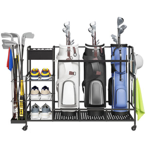 Lifewit Golf Bag Storage Rack with Wheels, Golf Bag Stand