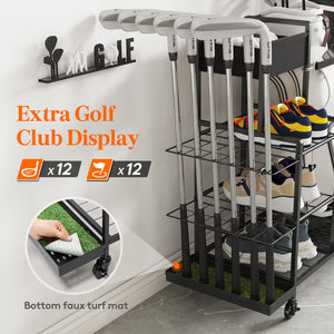 Lifewit Golf Bag Storage Rack with Wheels, Golf Bag Stand