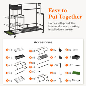 Lifewit Golf Bag Storage Rack with Wheels, Golf Bag Stand