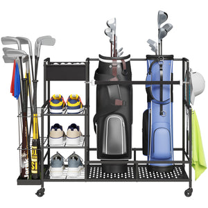 Lifewit Golf Bag Storage Rack with Wheels, Golf Bag Stand