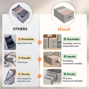 Lifewit 6 Compartment Foldable Wardrobe Organizer with Support Board