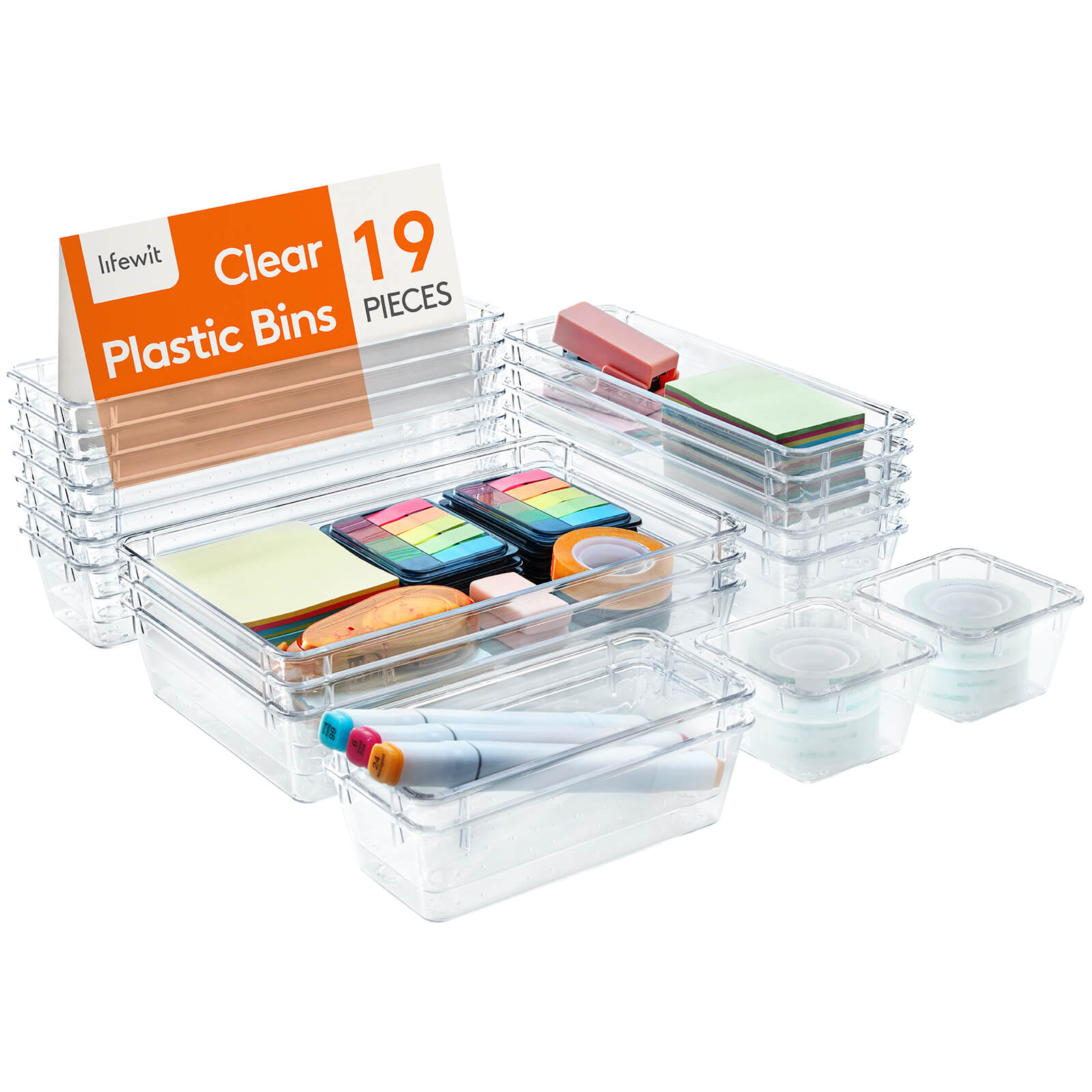 19 PCS Plastic Drawer Organizer - Lifewit – Lifewitstore