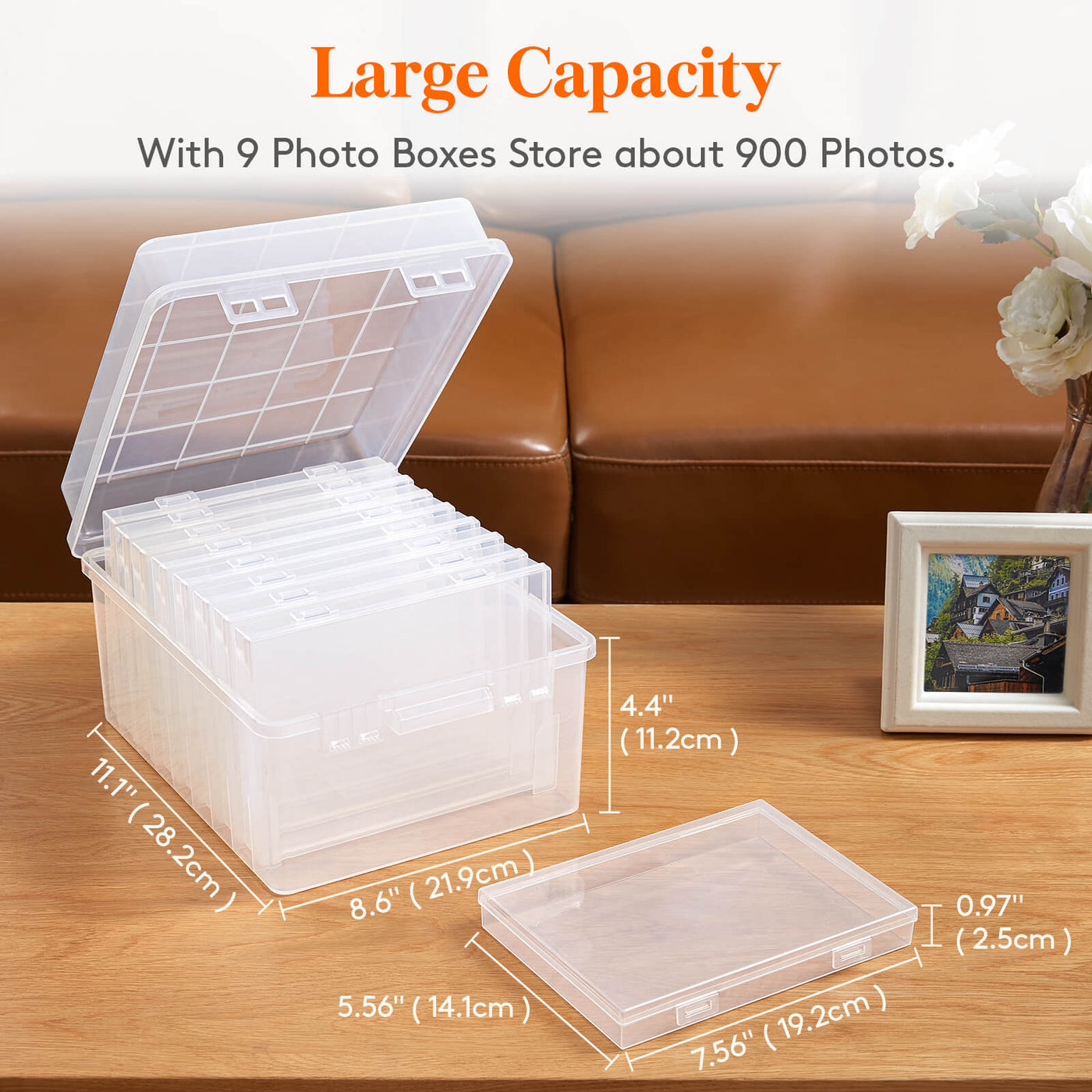 Box Photo Storage Boxes Organizer Case Keeper Containers Photos