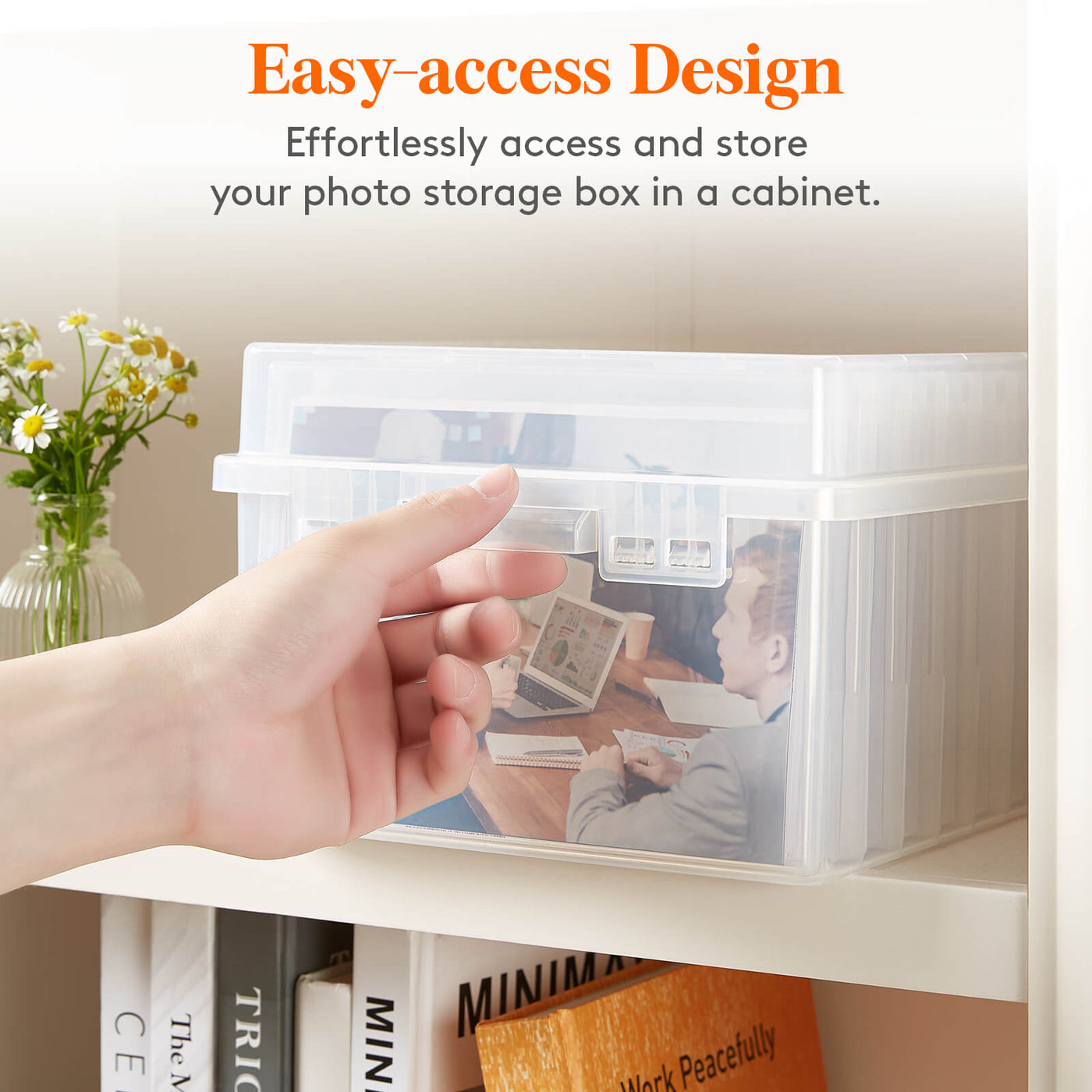Photo Storage Boxes 7x5 Photograph Organiser Multi Coloured - 600 Photo  Capacity with 6 Clip Lock Cases