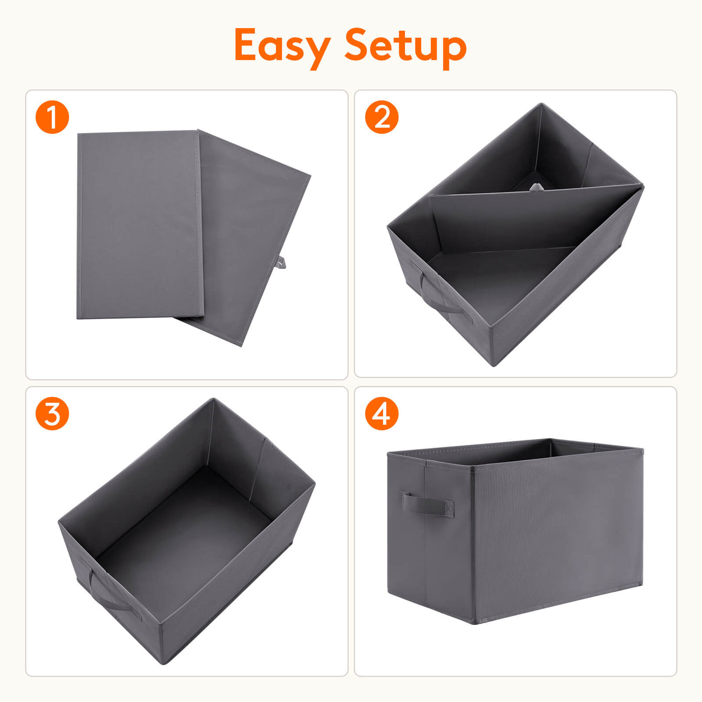 Collapsible Fabric Cube Storage Boxes, Set of 6, Grey/Black - Lifewit –  Lifewitstore