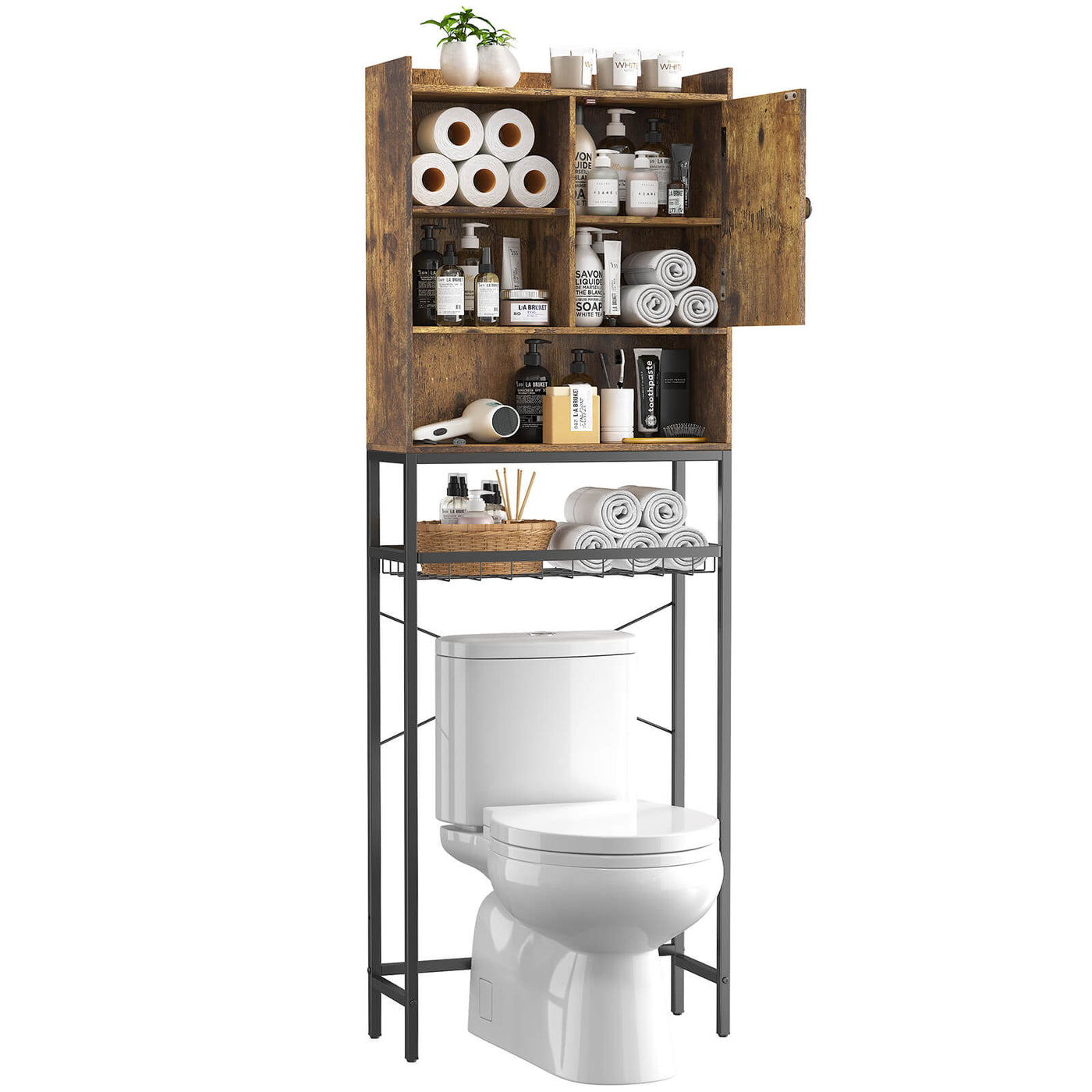 Metal 3-Tier Over The Toilet Storage Rack Bathroom Organizer Shelf Space  Saver