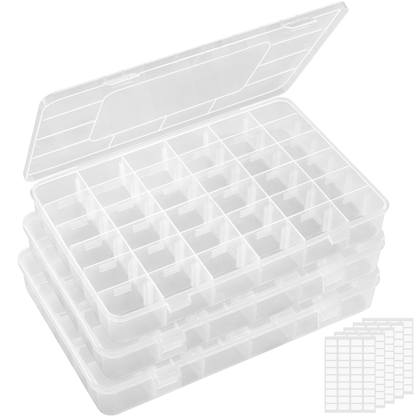Transparent Plastic Storage Box with Lid for Organizing Jewelry