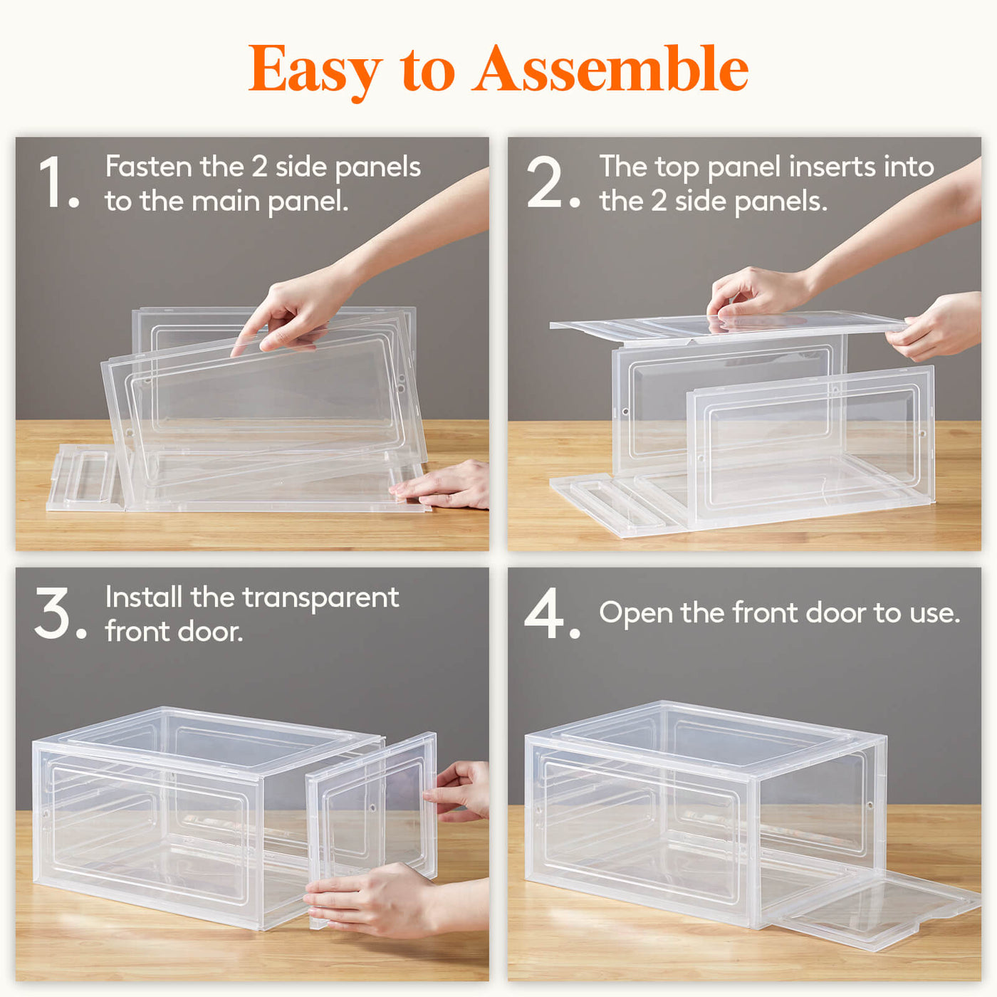Lifewit Under Bed Shoe Storage Organizer Set of 2, Foldable Fabric Shoes  Container Box with Clear Cover See Through Window Storage Bag with 2  Handles