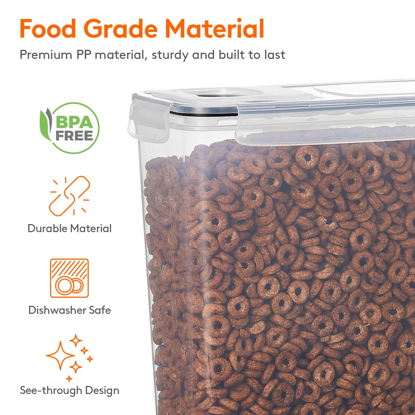 Airtight Food Storage Containers With Lids Bpa Free Pp Material
