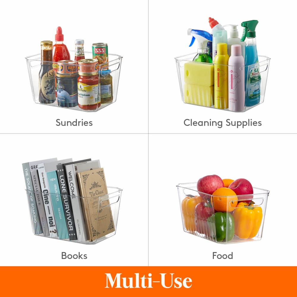 Clear Stacking Food Storage Organizer Bins for Kitchen and Pantry