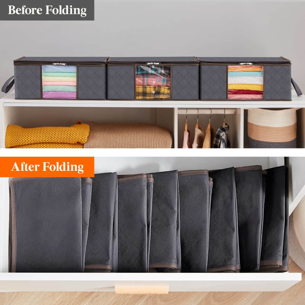 Fabric Large Clothes Storage Bags with zipper Foldable Closet