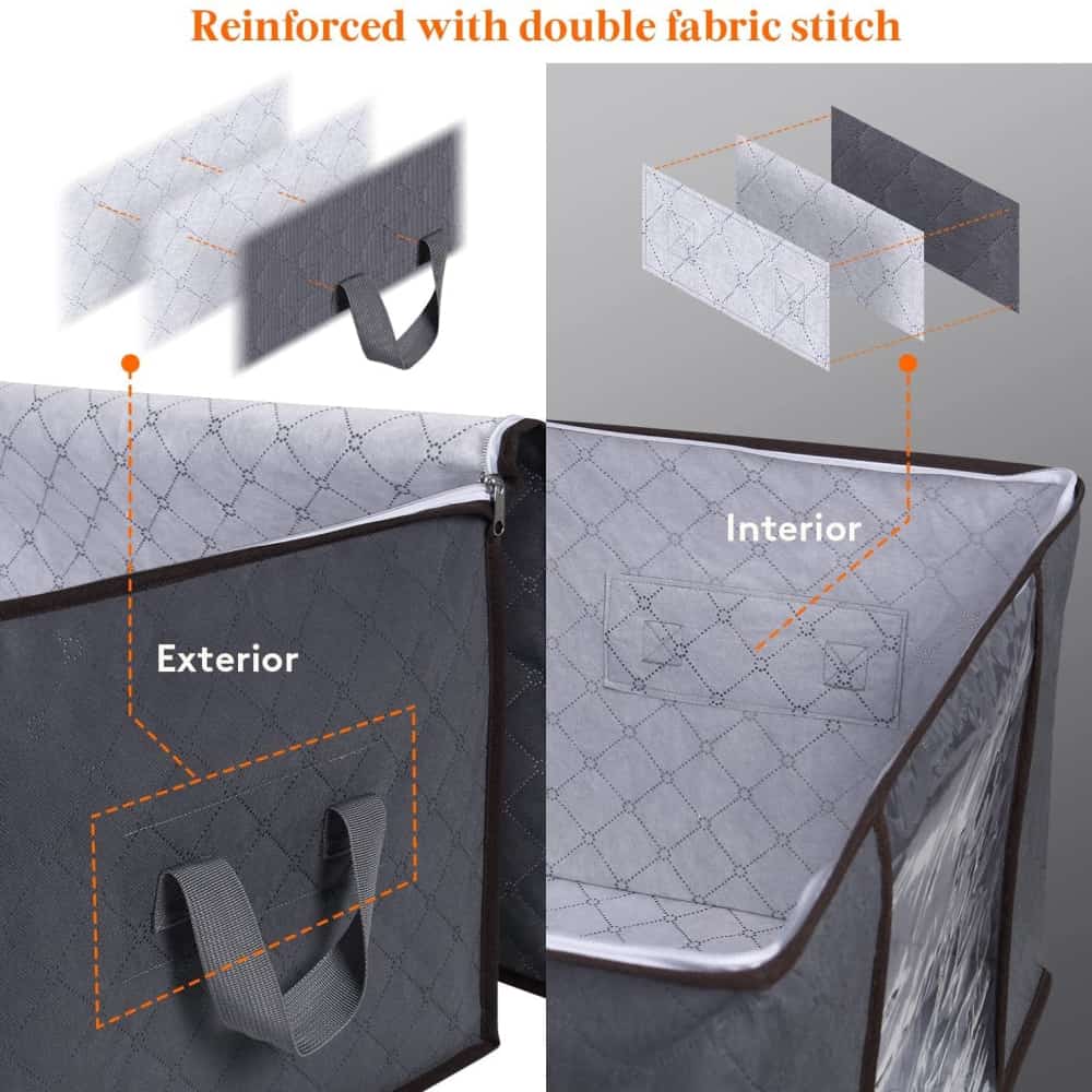 Underbed Storage Bag Set Of 3, 90l Large Non-woven Foldable