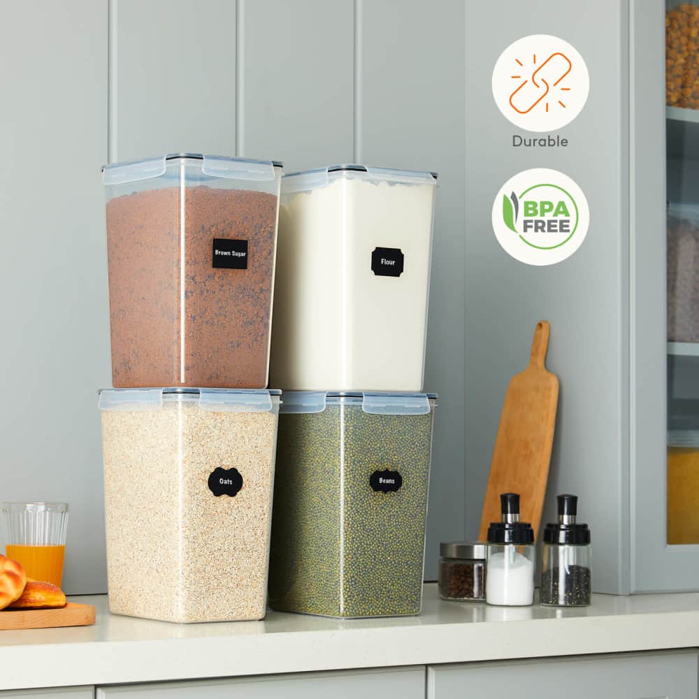 Flour Containers with Lids Airtight, Large Flour Storage Container, Farmhouse