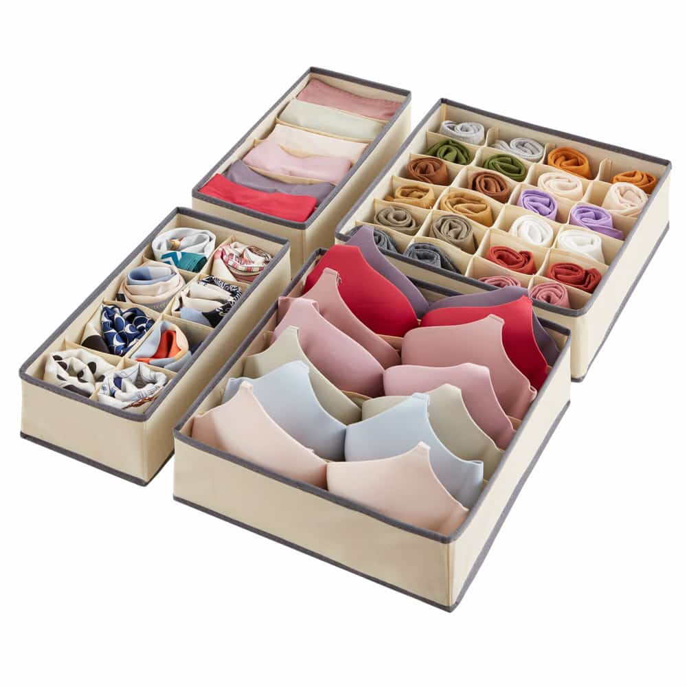Fabric Undergarment Organizer Storage Box for Drawers