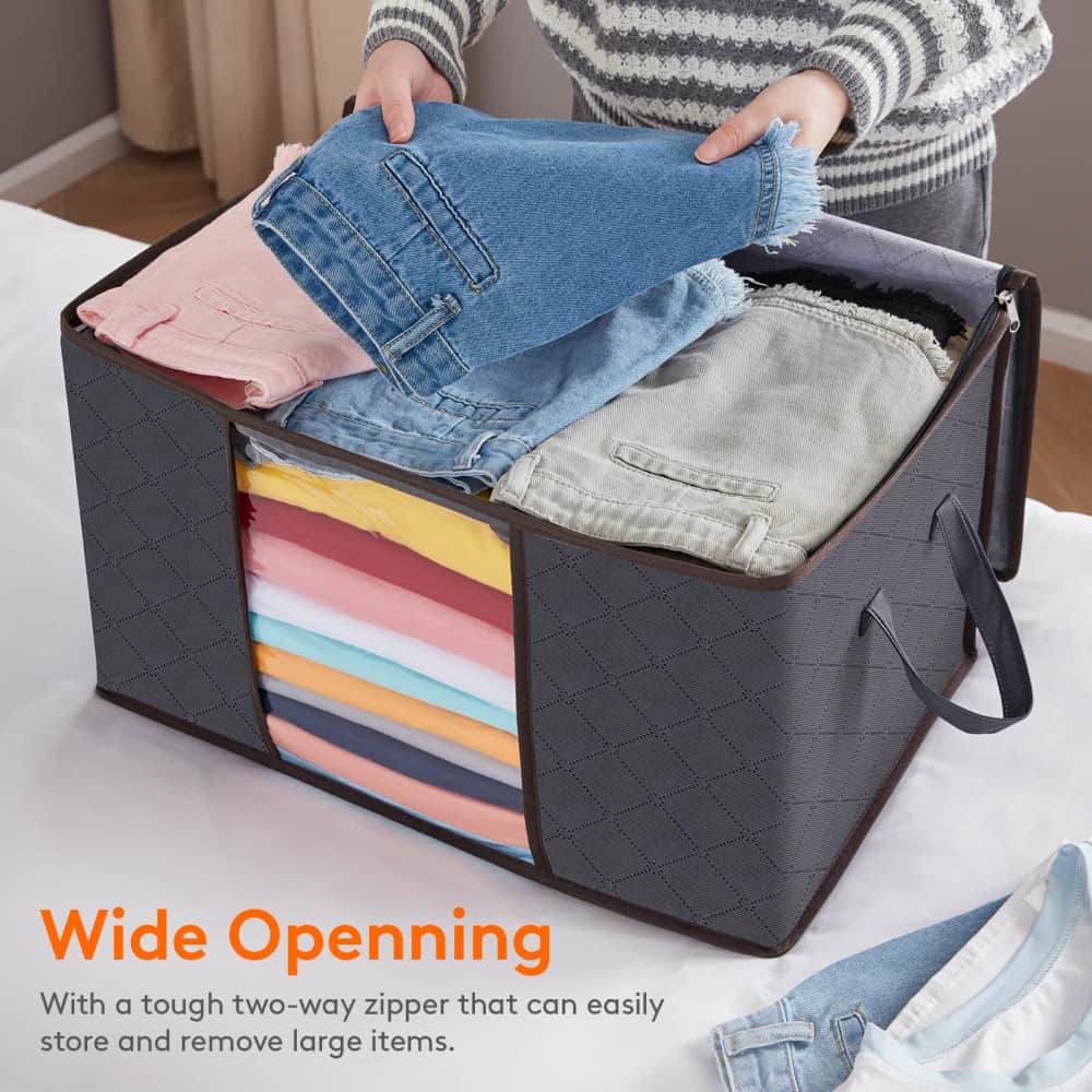 Simple Large Capacity Storage Bag, Dustproof Foldable Clothes Organizer  With Zipper Clothes Organizer For Comforters Bedding