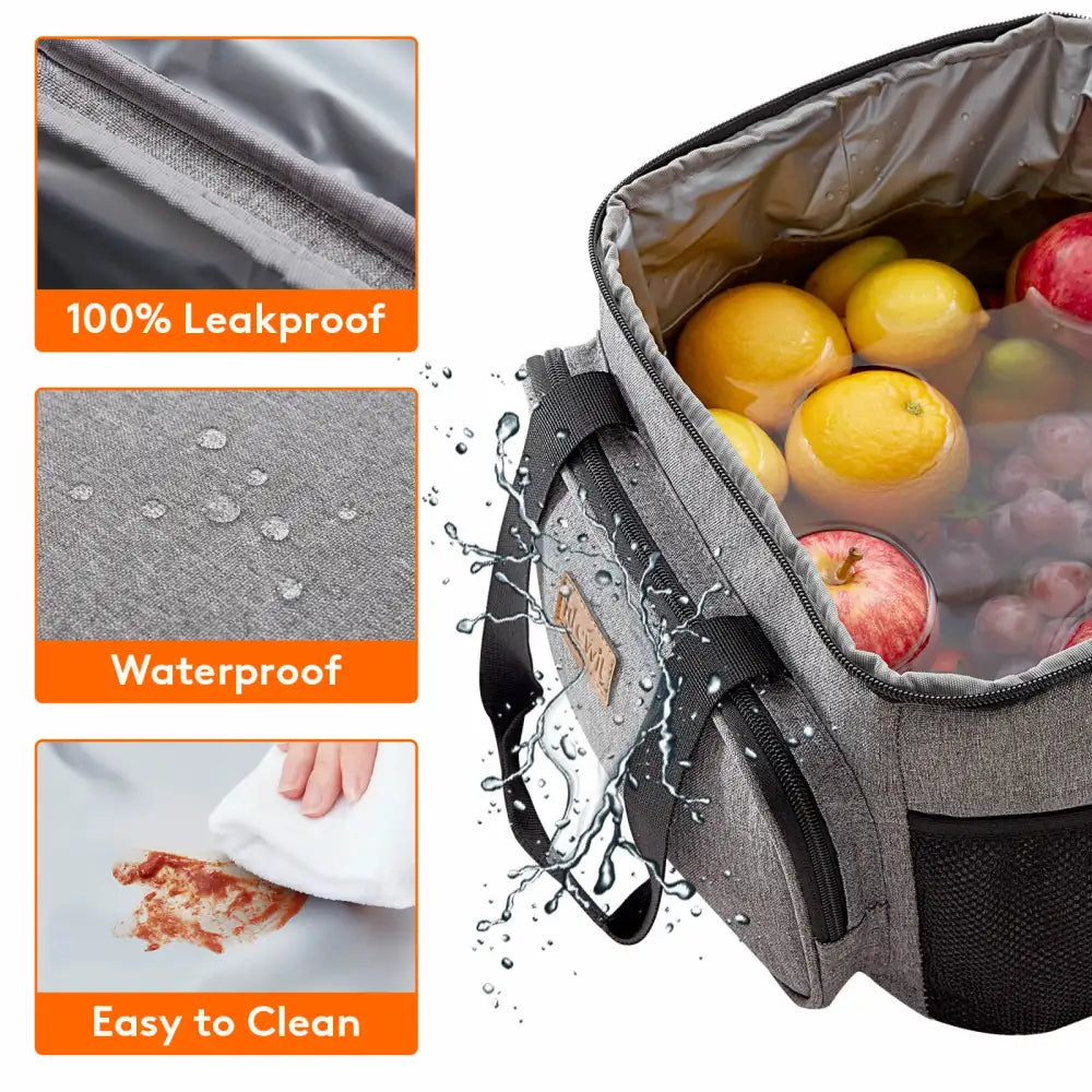 Insulated Lunch Bag For Men Women Thermos Cooler Adults Tote Leakproof Lunch  Box 