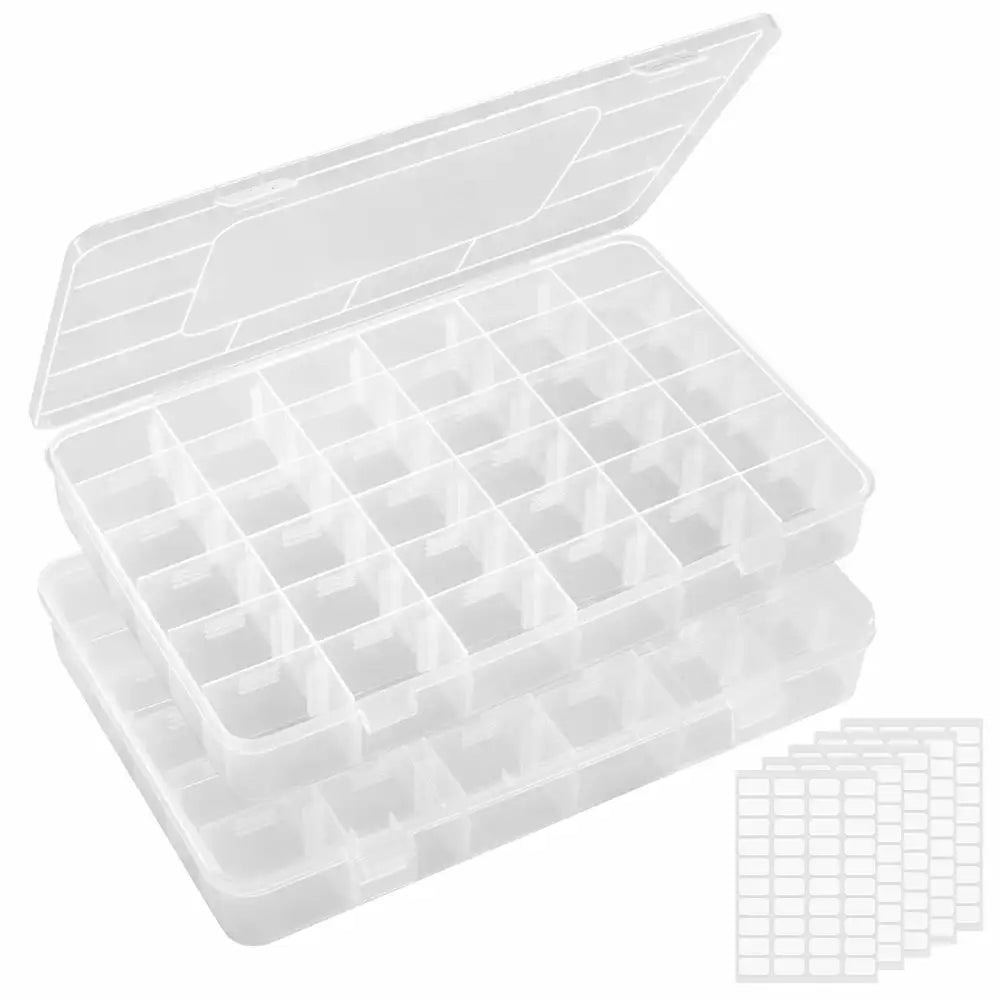 Plastic Jewelry Organizer Box 24 Grids Clear Storage Transparent