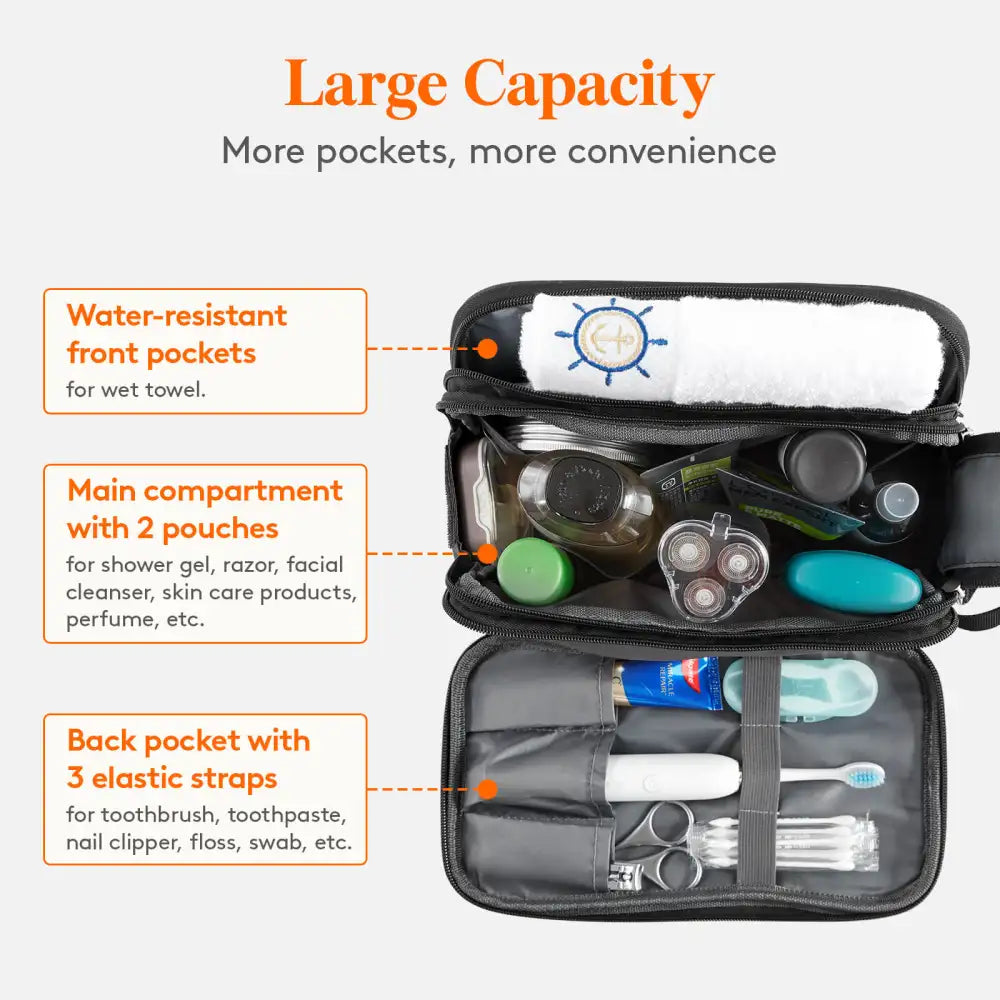 Toiletry Bag for Men, Large Travel Shaving Dopp Kit Water